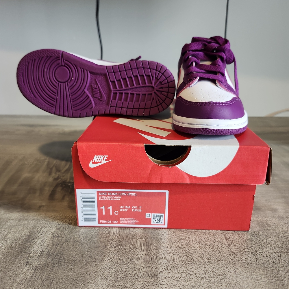 Nike Kids Dunk Low - Viotech (Purple) and White